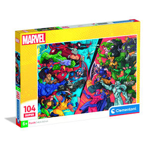 CLEMENTONI SUPER - PUZZLE DE 104 PIEZAS DE LOS HÉROES DE MARVEL CONTRA LOS VILLANOS - Product Image 1