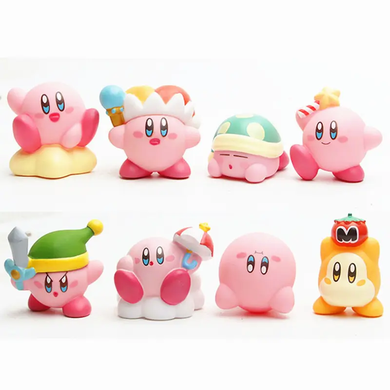 2023 8 unids/set Anime PVC figuras de acción Kirby Dream Land pastel decoración colección juguete PVC muñecas