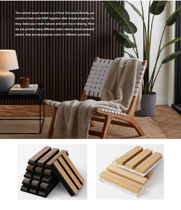 KAIYUAN Panneau de lattes acoustiques Panneau mural de décoration 3D pour villa bar <span class=keywords><strong>placage</strong></span> naturel différent des autres placages - Product Image 2
