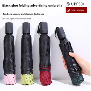 Custom Business Advertising Pongee UV-Resistant Sun & Rain Protection Three-Fold Gift Umbrella for Wholesale Decoration