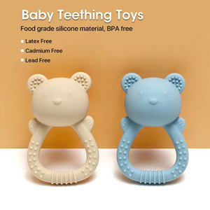 Mordedor de Silicona de Grado Alimenticio para Bebés, Juguete de Sonajero con Forma de Animal de Dibujos Animados, Libre de BPA, Juguete Musical Educativo Sensorial para Bebés de 0 a 24 <span class=keywords><strong>Meses</strong></span> - Product Image 2