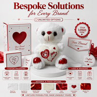 Boneka Beruang Kutub Putih Lucu dengan Syal Rajut untuk Hadiah Valentine Musim Dingin