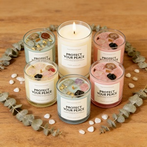 Bougie aromathérapeutique artisanale haut de gamme en cire de soja, pierre de cristal moderne, pour les fêtes, les anniversaires, y compris la Saint-Valentin - Product Image 4