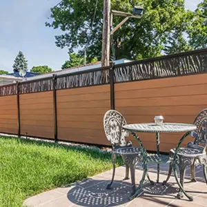 WPC Fence Outdoor Modern Co-extrusion Plastic Wood Composite Privacy House Fence Panels Board For Garden