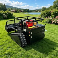 Cortadora de Maleza Todoterreno con Orugas y Control Remoto para Agricultura y Silvicultura, Robot Autopropulsado para Desmalezar en Pendientes