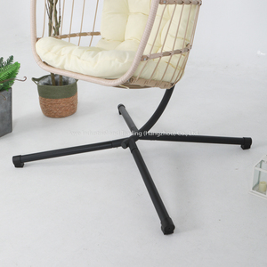 Leisure Foldable Hanging Chair Indoor Outdoor Garden Single Chair Rope Furniture Steel <b>Swing</b> Chair With Cushion - Product Image 4