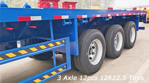 Semi-<span class=keywords><strong>remorque</strong></span> à plateau plat <span class=keywords><strong>de</strong></span> 12 m à 3 essieux, robuste, en acier CIMC, à bon <span class=keywords><strong>prix</strong></span>, pour le transport <span class=keywords><strong>de</strong></span> conteneurs - Product Image 5