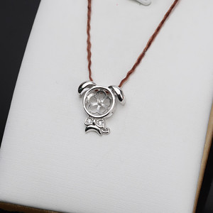 Colgante de Plata S925 con Diseño de Perro del Zodiaco, para Mujer, con Pelo de Bebé, Perla, Accesorios de Joyería DIY, Componentes de Bisutería - Product Image 4