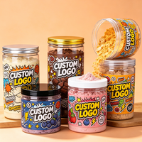 Bocaux ou bouteilles en plastique ronds à large ouverture personnalisés pour le stockage et la conservation des bonbons pour animaux et des fruits secs