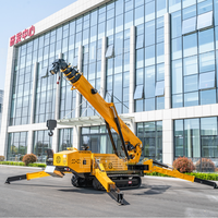 Grue araignée Hengwang 10,0 tonnes, mini-grue sur chenilles, flèche pliable, entraînement hydraulique, certifiée CE, pour travaux urbains en espaces étroits, 20m
