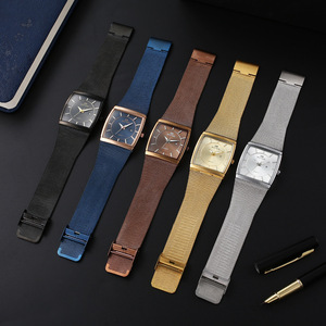Montre Homme Carrée Ultra-Mince Tendance 2026 - Montre-Bracelet à Quartz avec Bracelet en Maille, Design Décontracté et Branché, Très Populaire auprès des Influenceurs - Product Image 4