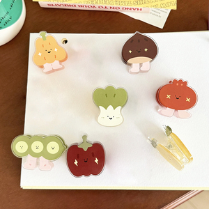 Pinza de plástico acrílico transparente NASNAK con diseño de dibujos animados, estilo INS, para decoración de frutas y verduras, regalo, clip para sellar notas, venta al por mayor - Product Image 2