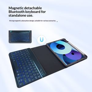 מקלדת לטאבלט אייפד 11 דור 10 בגודל 11 אינץ', דקה במיוחד, עם תאורת RGB אחורית, כיסוי מגן, חריץ לעט, דמוי עור, קישוריות בלוטות' אלחוטית - Product Image 3