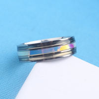 Bague en acier inoxydable personnalisée Bague en acier titane de marque de mode simple