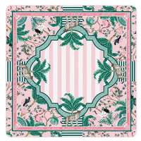 Tapis de table de mahjong de Noël festif, imprimé aquarelle rose Grinch et chien Père Noël, housse antidérapante pour mahjong américain