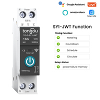 TONGOU API Smart Life Products 1P + N 1-63A DIN Rail Smart Home Commutateur sans fil Gradateur WIFI Mesure 1P + N 1-63A Disjoncteur