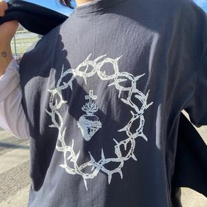 Camisetas Personalizadas Vintage de Manga Larga con Cuello Acanalado, Corte y Costura en Algodón Desgastado, Doble Capa, Estampado Serigrafiado, Estilo Y2K para Hombre - Product Image 2