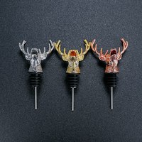 Personnalisé en alliage de zinc métal Animal cerf Buck bouche bec verseur de bouteille de vin pour bar et maison