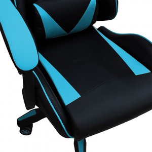 Chaise de jeu classique noire et bleue, ergonomique, à dossier haut, pivotante et réglable, pour joueurs et <span class=keywords><strong>bureau</strong></span> - Product Image 3
