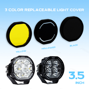 Custom Universal 3.5/4/5/7/9 Inch Black White Yellow 4x4 Led Fog Light <strong>Spotlight</strong> <strong>Cover</strong> Working Driving Light bar <strong>Cover</strong> with logo - Product Image 1