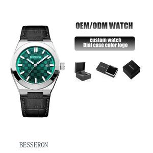 Reloj Besseron para Hombre con Esfera Personalizada Multicolor, Correa de Cuero, 5ATM, Reloj de Cuarzo de Acero Inoxidable 316L para Hombre - Product Image 2