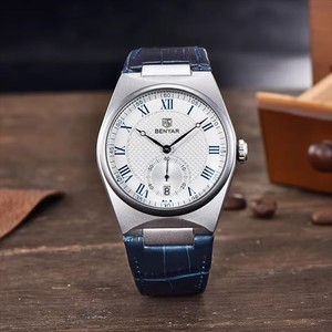 Reloj de Cuarzo para Hombre ENYAR, Diseño Simple y Lujoso, Resistente al Agua 30M, Correa de Cuero Deportiva, Reloj de Pulsera Deportivo de Moda para Hombre + Caja - Product Image 4