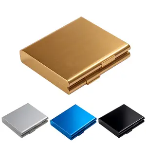 Caja de metal de aleación de aluminio y oro y plata para cigarrillos, juego de regalo creativo, ligera y plegable, gran cantidad