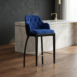 Taburete de Bar Tapizado en Tela, Silla de Barra Acolchada de Lujo, Asiento Moderno para Comedor, OEM ODM - Product Image 3
