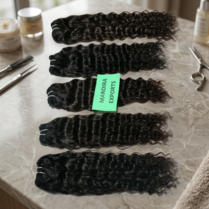 100% Virgen cruda Natural cutícula alineada largo negro rizado templo indio extensiones de cabello humano Color recto estilo proveedor paquetes - Product Image 1