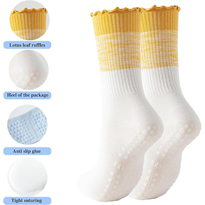 <span class=keywords><strong>Calcetines</strong></span> de Yoga con Volantes Personalizados para Mujer, Antideslizantes, con Agarre Fuerte, Transpirables y Cómodos para Yoga, Pilates y Barre - Product Image 2