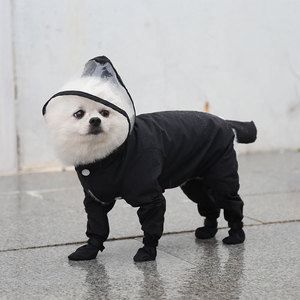 Pet <strong>Raincoat</strong> 4-Leg Waterproof Hooded Sport Festival - Product Image 3