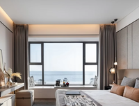 Fenêtre en aluminium de style français européen, sur mesure, pour baie vitrée, fenêtre à battant pour cuisine, fenêtre coulissante pour salle de bain, et fenêtre oscillo-battante.