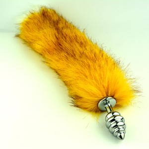 Nuovo stile in metallo dorato anale Plug giallo vendita calda coda di volpe per la femmina - Product Image 3