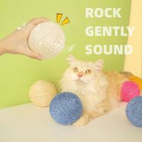 Jouet interactif pour chat : Balle en sisal grande taille avec corde en forme d'épée, idéale pour griffer et jouer