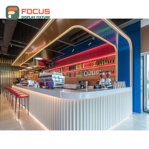 เคาน์เตอร์บริการร้านกาแฟเชิงพาณิชย์ สีดำด้าน พร้อมพื้นที่จัดแสดงอุปกรณ์เสริม เคาน์เตอร์บริการหน้าร้าน - Product Image 6