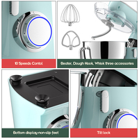 Mélangeur professionnel sur socle de cuisine à domicile 1800W avec tête inclinable planétaire 7L 8L comprend un accessoire de bol à mélanger