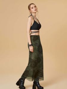 <span class=keywords><strong>Falda</strong></span> <span class=keywords><strong>Larga</strong></span> Vintage para Mujer, <span class=keywords><strong>Falda</strong></span> Casual de Moda Gótica con Abertura Trasera, Elástica, Ajustada y Plisada - Product Image 5