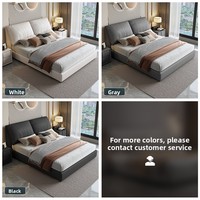 Lits rembourrés réglables avec rangement Caractéristiques Luxe Moderne en cuir Double King Size Ensemble de meubles de chambre à coucher d'hôtel