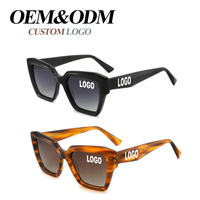 Lunettes de soleil polarisées carrées surdimensionnées en acétate style vintage 2026, de créateur, unisexe, avec logo personnalisé, pour femme, haute qualité, vente en gros, style rétro