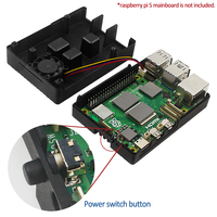 Pabrik asli Raspberry Pi 5 semua tertutup pelindung penjaga aluminium Aloi kotak casing logam dengan PWM kipas pendingin di dalam untuk Rpi5