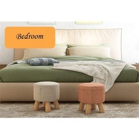 Offre échantillon voetenbank Fourrure Pouf Canapé Pied Tabouret Maquillage Tabouret En Bois Massif Repose-pieds Rembourré 4 Jambes Taille Personnalisée