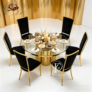 Wedding Design Golden Metal High Back Banquet Hall <b>Dining</b> <b>Chair</b> for Events - Product Image 6