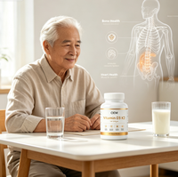 Vitamin D3 K2 Softgel 120 Kapsul Kesehatan Tulang Sistem Imun Kesehatan Jantung Kesehatan Otot untuk Pria & Wanita