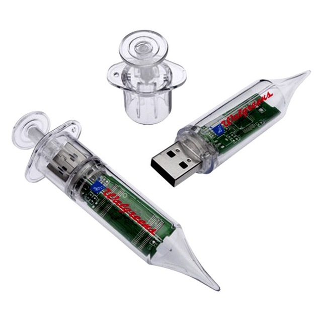 Customizable Medical Syringe Shaped 1GB to 32GB USB Flash Drives with Logo Medical Syringe Style Flash Drive