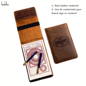 Leather Scorecard Holder Cover case Customized Cattlehide Leather Golf Scorecard Yardage Book Holder - Product Image 3