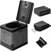 Toilette portable pliable pour le camping, les voyages, en plastique, pour camping-car, intérieur/extérieur, usage temporaire