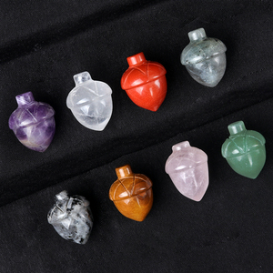 Decorazioni per la Casa in Cristallo Naturale Intagliato, Pietre Curative a Forma di Nocciole e Pigne, Ornamenti Creativi in Miniatura Fai-da-Te - Product Image 2