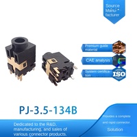Kabel 4-bagian dengan Sakelar Deteksi Vertikal Jack Headphone Tembaga 35mm Kontak Berlapis Emas Lima Pin Model PJ-3.5-134B