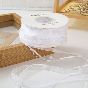 Ruban en organza perlé de 1 cm, élégant et de qualité supérieure, pour boîte de dragées de mariage et emballage de cadeaux de remerciement, 20 yards/rouleau - Product Image 3