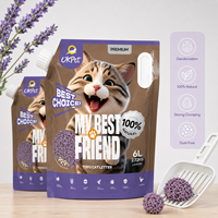 OEM ODM Pasir Kucing Bebas Debu Dapat Dibuang di Toilet, Food Grade, Biodegradable 6L 10L Pasir Kucing Jagung Tahu dengan Aroma Lavender